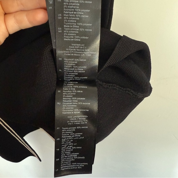 SANDRO Laureene Contrast Topstiched Dress in black with ivory detail Size: 36/S - Picture 6 of 8